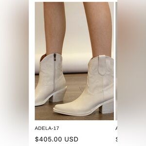 BEAST FASHION Cream cowboy Ankle Booties
